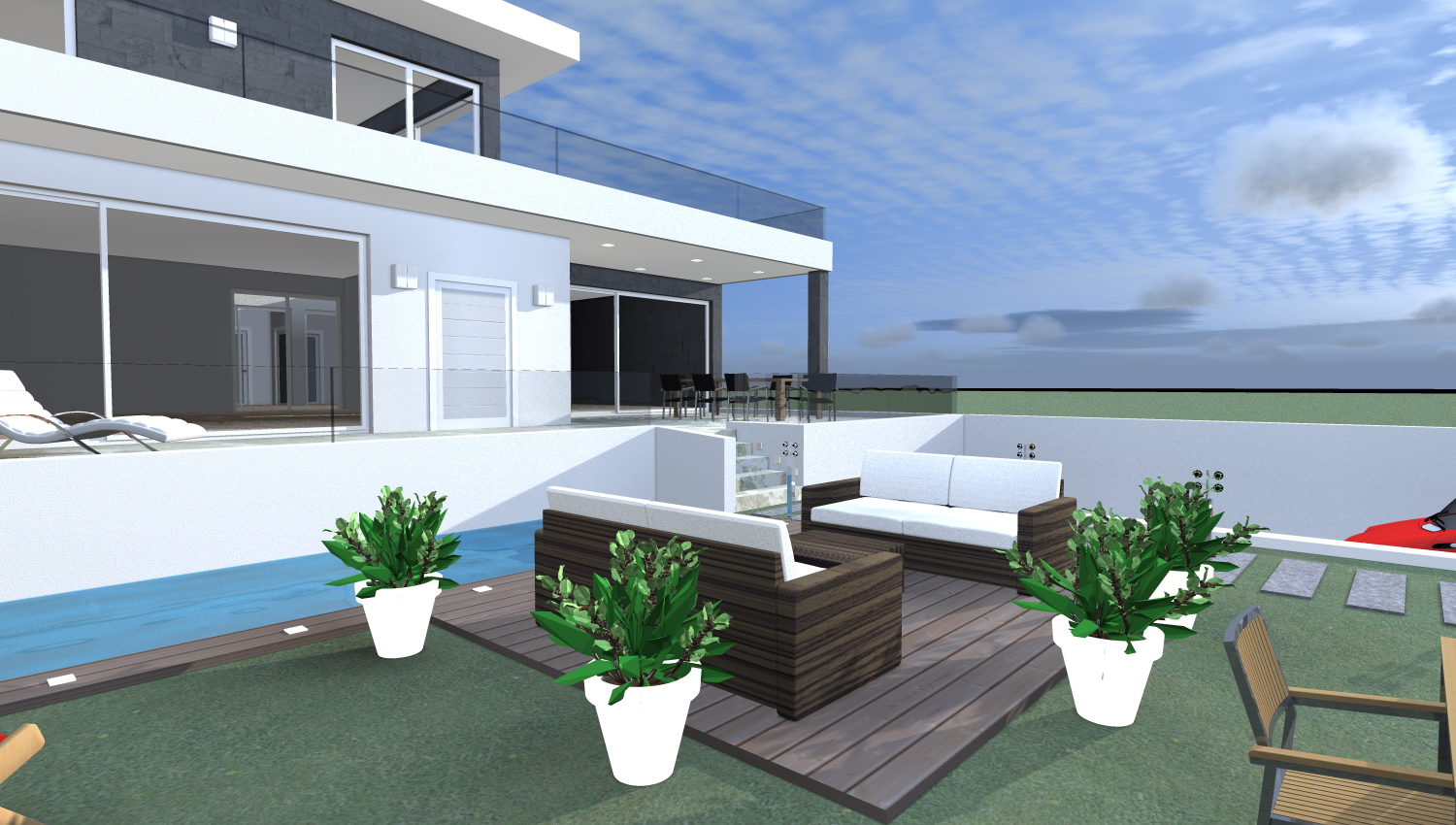 Esempi di progetti 3d di costruzione architettiamo for Casa moderna colori