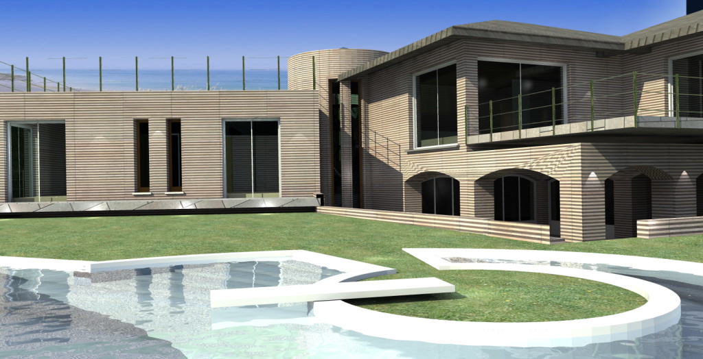 Villa con piscina moderna