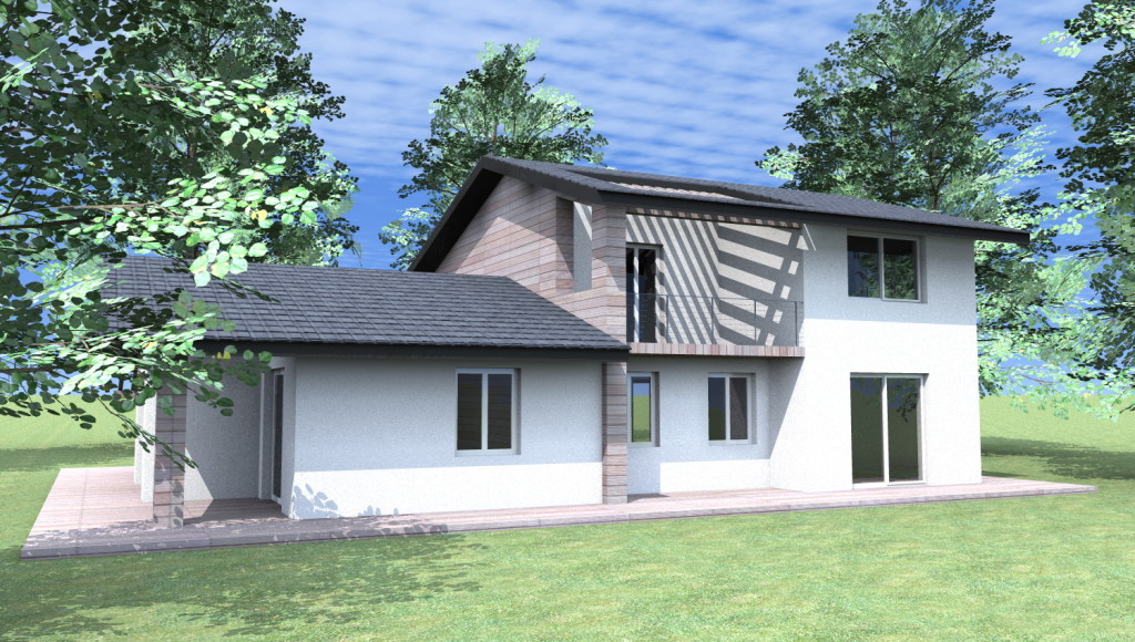 Rendering Esterno per costruzione Villa